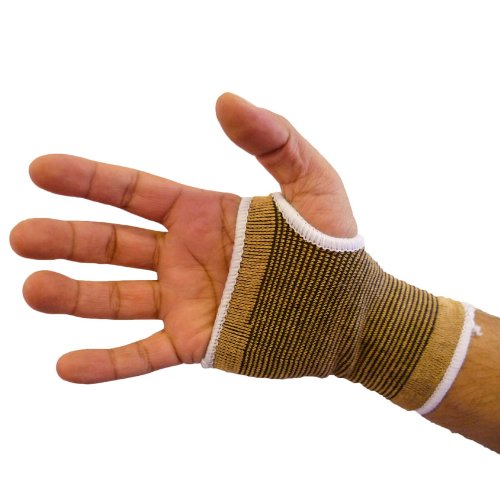 Brown Elasticated Hand Palm Support Brace Bandage Sleeve Wrist Splint