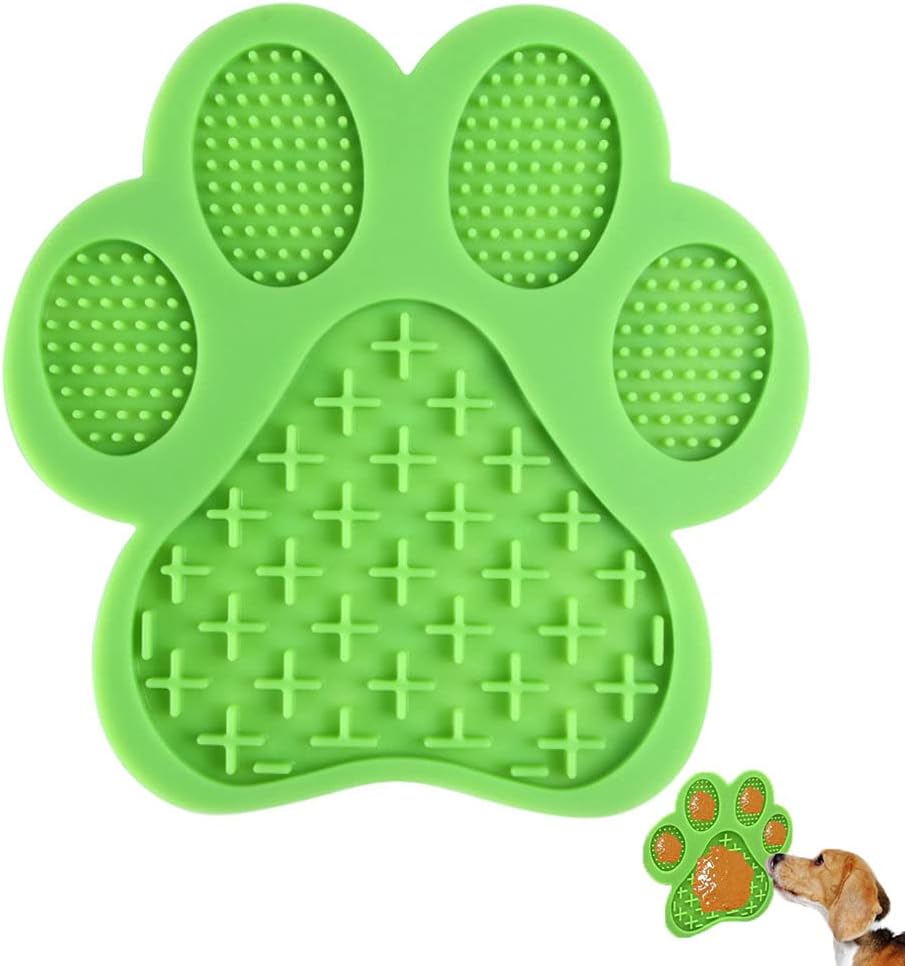 Logther Almohadilla Lamer Perro, Alfombra de Baño para Perros, Alfombrilla de Aseo para Perros, Estera Lenta Alimentador, para Bañarse, Arreglarse y Entrena Mascotas(Verde)