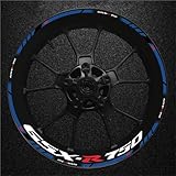 Jante Stickers kit Autocollants Réfléchissants pour Jantes De Moto pour Suzuki GSX R750 GSX R GSXR 750 GSX R750 (17 Pouces)   Kit Protection Reflective Rim Stripe Sticker(Couleur 21)