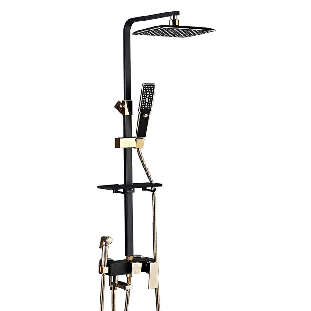 SWENEEN Handheld Showershower System,Black Gold Shower Faucet Set,Multifunction Shower Combo Set With Shower Head,3 Modes Hand Shower,Bathtub Faucet,Bidet Shower Head,