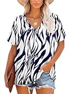 Soft Material：This cute shirts is made of quality 65% Polyester and 5% Spandex, It is a lightweight, loose,stretchy,soft and comfortable fabric, It fits the body of most Lady’s shape. Features: V Neck, Striped Sleeve-are its unique features, This won...
