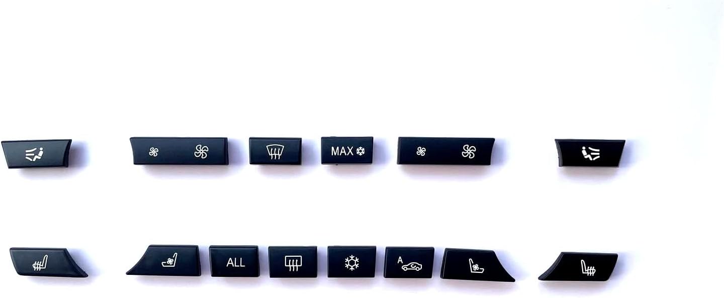Air Conditioning A/C Vent Button AC Heater Climate Control Key Caps Interior Repair Kit Replacement for BMW 5 6 7 M5 M6 F02 F06 F10 F12 61319313923(12 Key/Set)