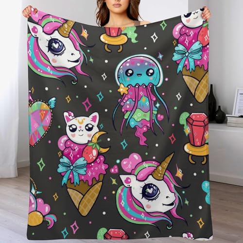 Couverture licorne en flanelle pour des soirées cinéma douillettes