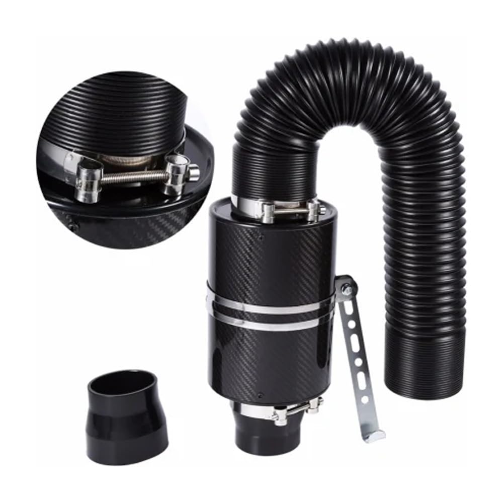 filtro de aceite del motor 1 Juego Universal de Filtro de Aire Frío de Fibra de Carbono de 3 Pulgadas para Coche, Kit de Manguera y Tubo de Admisión de Aire Cerrado Universal
