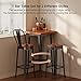 Aiho Bar Table and Chairs Set, Pub Table and Chairs Set of 2, with Elm Solid Wood and Thickened Metal Frame, for Bar, Small Space, Bistro Cafe