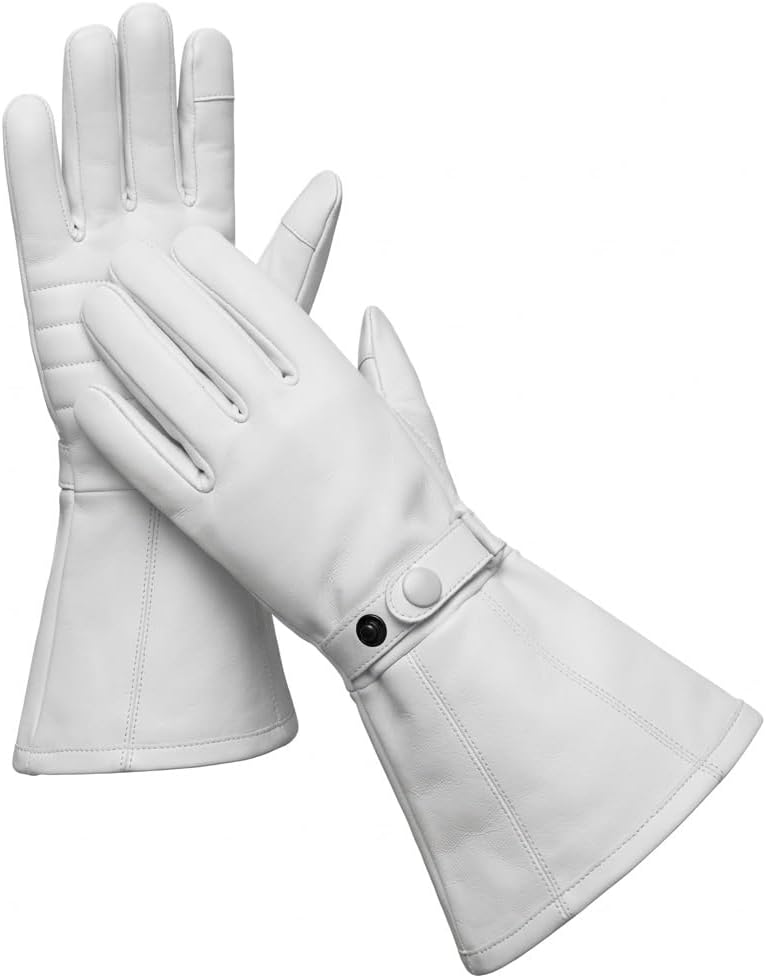 Men’s Long Cuff Sheepskin Leather Gauntlet Gloves Medieval Renaissance Cosplay Swordsman Steampunk Costume Gloves