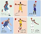 Inspirational Basketball Wall Art Prints, Abstract Basketball Stars Autograph Posters, Stephen Curry