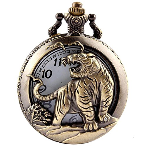 Image of Vintage Cute Animal Pocket Watch, Long Chain Sweater Pendant Necklace, for Women Men Birthday Christmas Gift