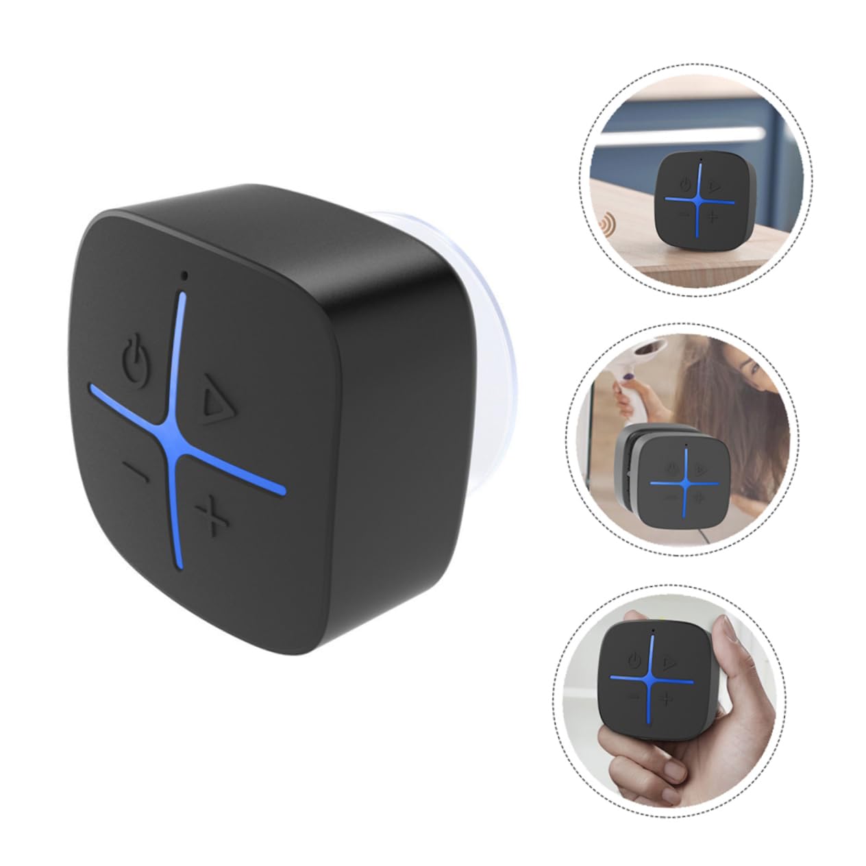 NUOBESTY Kabelloser Funklautsprecher Mit Saugnapf Badezimmer Subwoofer Sound Kleiner Wireless Soundgerät Dc5v