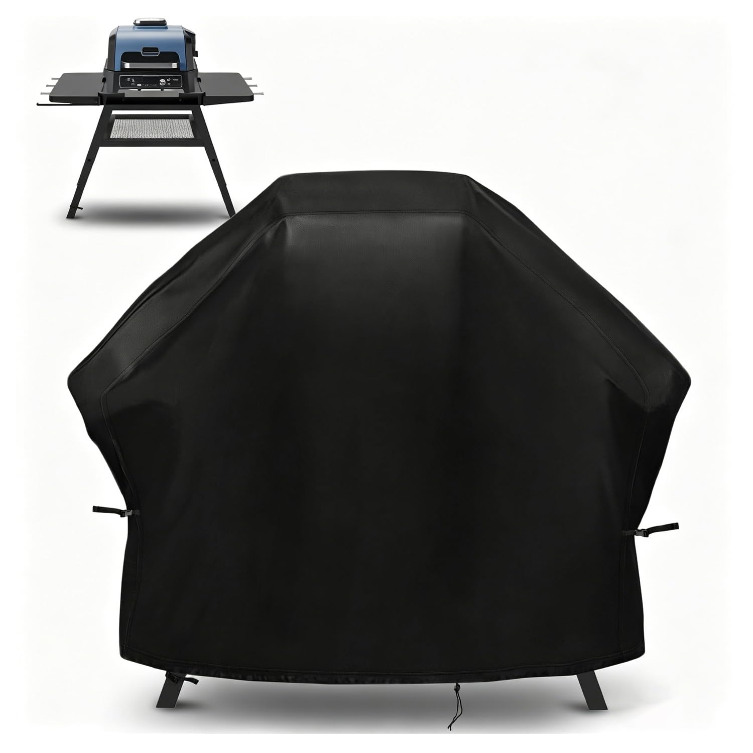 EASTLOONG Grill Cover 150x67x102/69cm, Waterproof Outdoor BBQ Cover for Ninja Woodfire Grill OG700/800/900/OO100 Series, Barbecue Cover with Buckles for Ninja Outdoor Stand with Two Side Tables