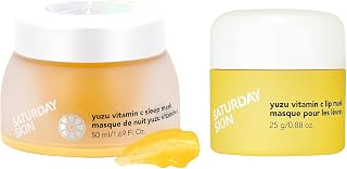 Yuzu Vitamin C Lip Mask Overnight Lip Sleeping Mask Moisturizing For All Skin Types and Yuzu Vitamin C Sleep Overnight Face Mask