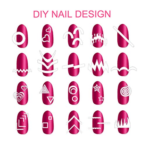Tailaimei 1768 Pieces 60 Designs French Manicure Nail Stickers, Nail Art Tips Guides For Diy Decoration Stencil Tools (36 Sheets) #TOP1