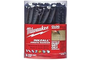 Milwaukee Pen: Industrial Markers, Black, Acrylic, Precise Marking on Rough Surfaces, Pack of 36