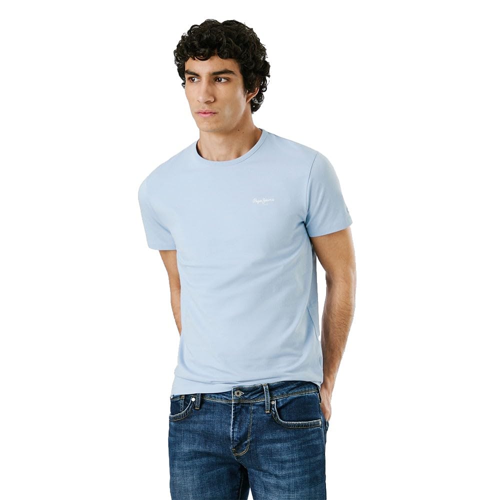 Pepe Jeans Men's Original Basic 3N T-Shirt, Blue(SOHO Blue), XXL