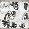 Fafrees Electric Bike, Folding Electric Bikes for Adults, 36V 16Ah Removable Battery Ebike for Man and Ladies, 20 * 3.0 INCHES Fat Tire 250W Electric Bikes for Beach and Snow, F20 (White) #2