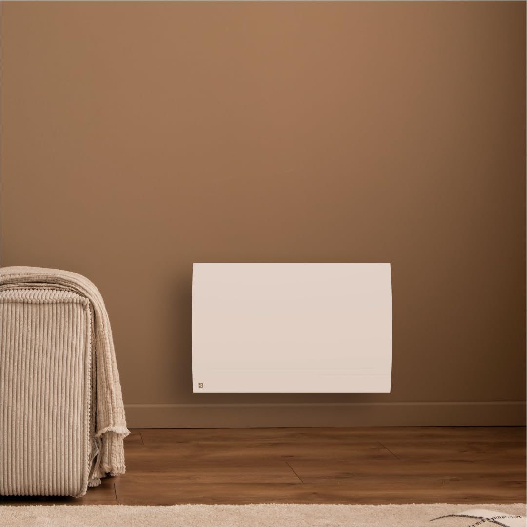 BESTHERM - Elektryczny grzejnik elektryczny podłączony WIFI z ceramiczną suchą bezwładnością 1500W Bestherm LESSO CONNECT poziomy biały