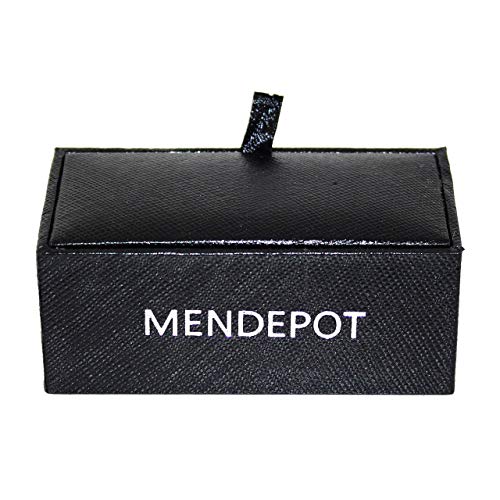 Mancuernillas rectangulares madreperla y ónix para hombre miniatura 6