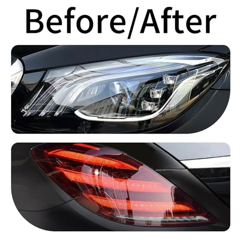 Tönungsfolie Auto,Scheinwerfer Folie,Scheibentönungsfolie Auto,Rote Folie Transparent,Selbstklebend Autofolie,Klebefolie,Tönungsfolie Glänzend für Rücklichter,Nebelscheinwerfer,Rückleuchten,120x30cm