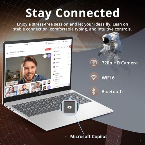 Image of HP 15.6 inch HD Touchscreen Laptop for Business & Student, AMD Ryzen 3 7320U, 8GB LPDDR5, 1.28TB Storage (1TB SSD+288GB Docking Station), AMD Radeon Graphics, Number Pad, Copilot, Win11 Pro, Silver