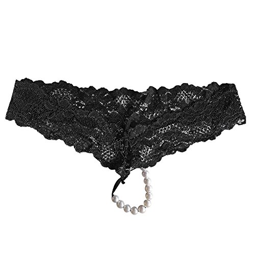 Photo de Cordes Dentelle sous-vêtements Les Strings Sexy Lady Lingerie Culottes Lady G Women Ensemble WC Design (#3-Black, One Size)