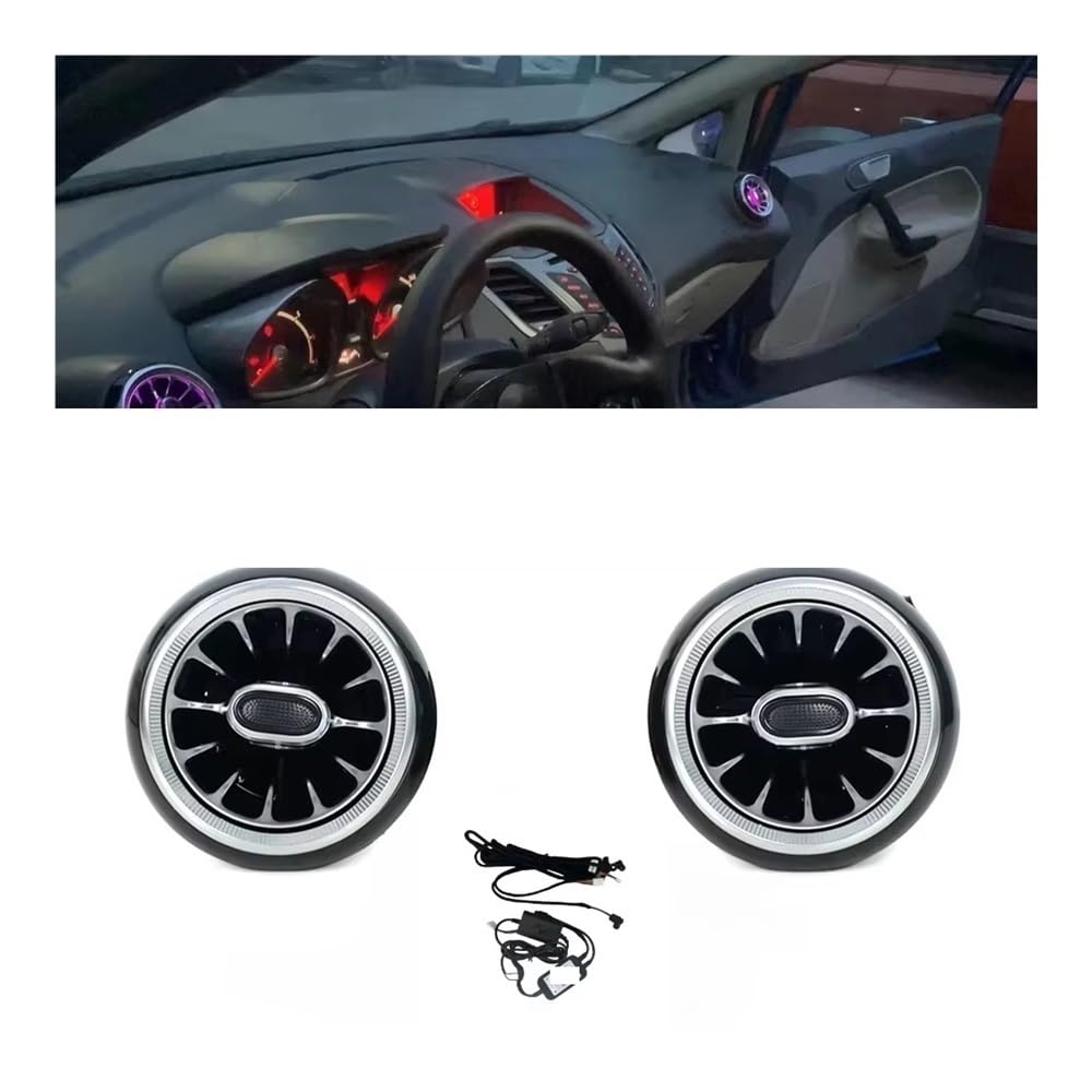 Auto Aria Condizionata Bocchette Bocchette di Ventilazione Aria Condizionata, Turbocompressore, Cruscotto Anteriore A LED, 2 Pezzi, per Ford per Fiesta 2009 2010 2011 2012 2013 2014