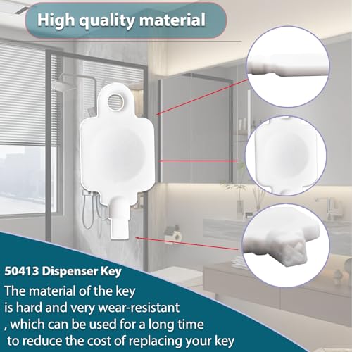 Image of Toilet Paper Dispenser Key Replacement for 50413 Cintas /Georgia Pacific、58050 /59009 Jumbo Roll Bath Tissue、54050 Vista Center-Pull Towel Dispenser(2PCS)