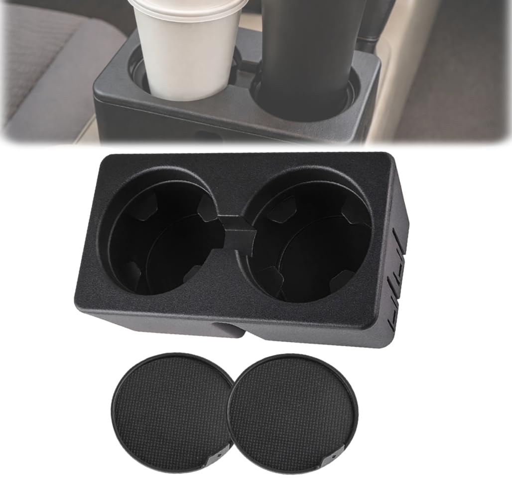 19154712 Cup Holder Compatible with 2007-2013 Chevy Silverado Avalanche Sierra 2007-2014 Suburban Tahoe Escalade - Floor Mounted Front Center Console Dual Beverage Drink Insert