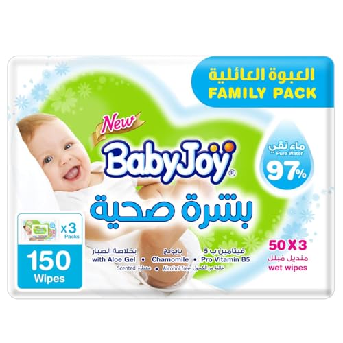 مناديل مبللة للاطفال من بيبي جوي، 3×50، 150 منديل مبلل
