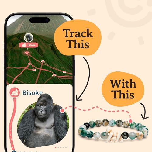 Fahlo Gorilla Tracking Bracelet, Elastic, supports Dian Fossey Gorilla Fund, one size fits most for Men and Women4