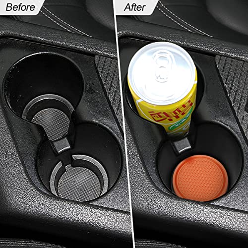 4 Pack Car Cup Holder Coaster, 2.75 Inch Diameter Non-Slip Universal Insert Coaster, Durable, Suitable for Most Car Interior, Car Accessory for Women and Men (Orange) - Image 6