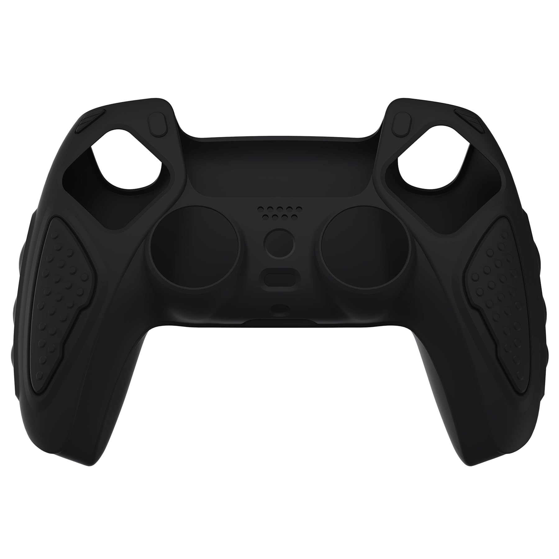 playvital Black Knight Edition Anti-Slip Silicone Cover Skin for ps5 Controller, Soft Rubber Case for ps5 Wireless Controller with Black Thumb Grip Caps - 2