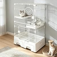 Amazon.co.jp: 猫ケージ キャットケージ 2段 スリム 大型猫用 幅76