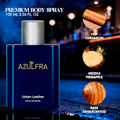 Azulfra Deodorizing Body Spray for Men 3.56 Fl.Oz, Urban Leather - 1