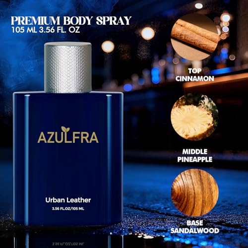 Azulfra Deodorizing Body Spray for Men 3.56 Fl.Oz, Urban Leather