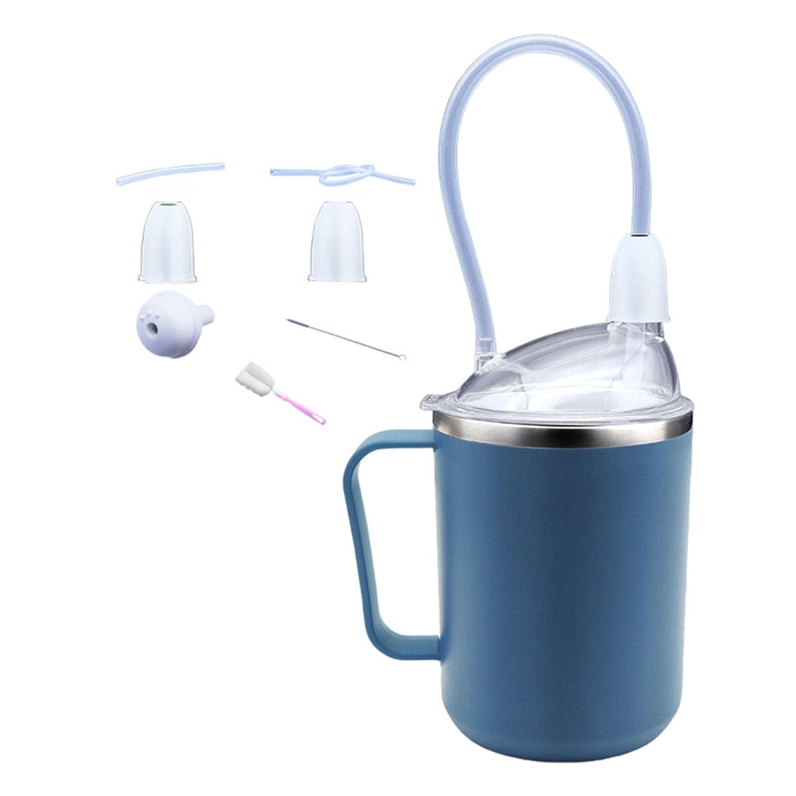 Elnwnnkc Kids Safe Stainless Steel Drinking Cup 450ml Spout and Spill Proof for Home and Outdoors Pet Feeding Water Cup