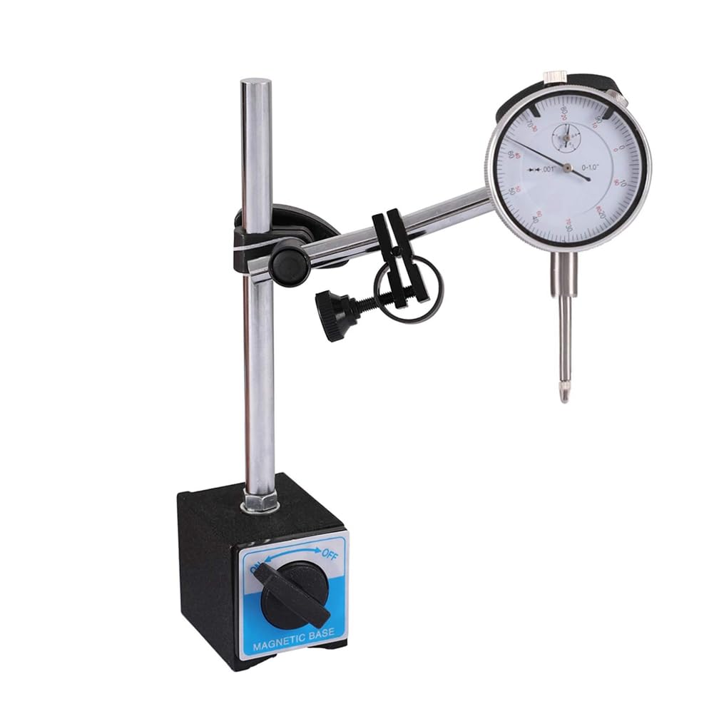 Messuhr mit Magnetischem Sockelhalter, Fein Einstellbar, Langer Arm, 0-1, Professionelles Messgerät, 0,001