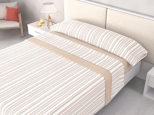 Sábanas Térmicas 180 x 200   Pirineo para Invierno 120gramos   Largos 190 y 2m   Bajera Engomada Altura 26 cm   Amelie Beis   Tamaños   (Cama 150CM)