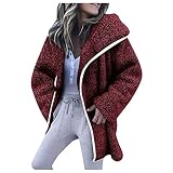 Women Winter Sherpa Jacket Long Sleeve Lapel Fuzzy Fleece Coat Oversized Open Front Warm Cardigan Ou