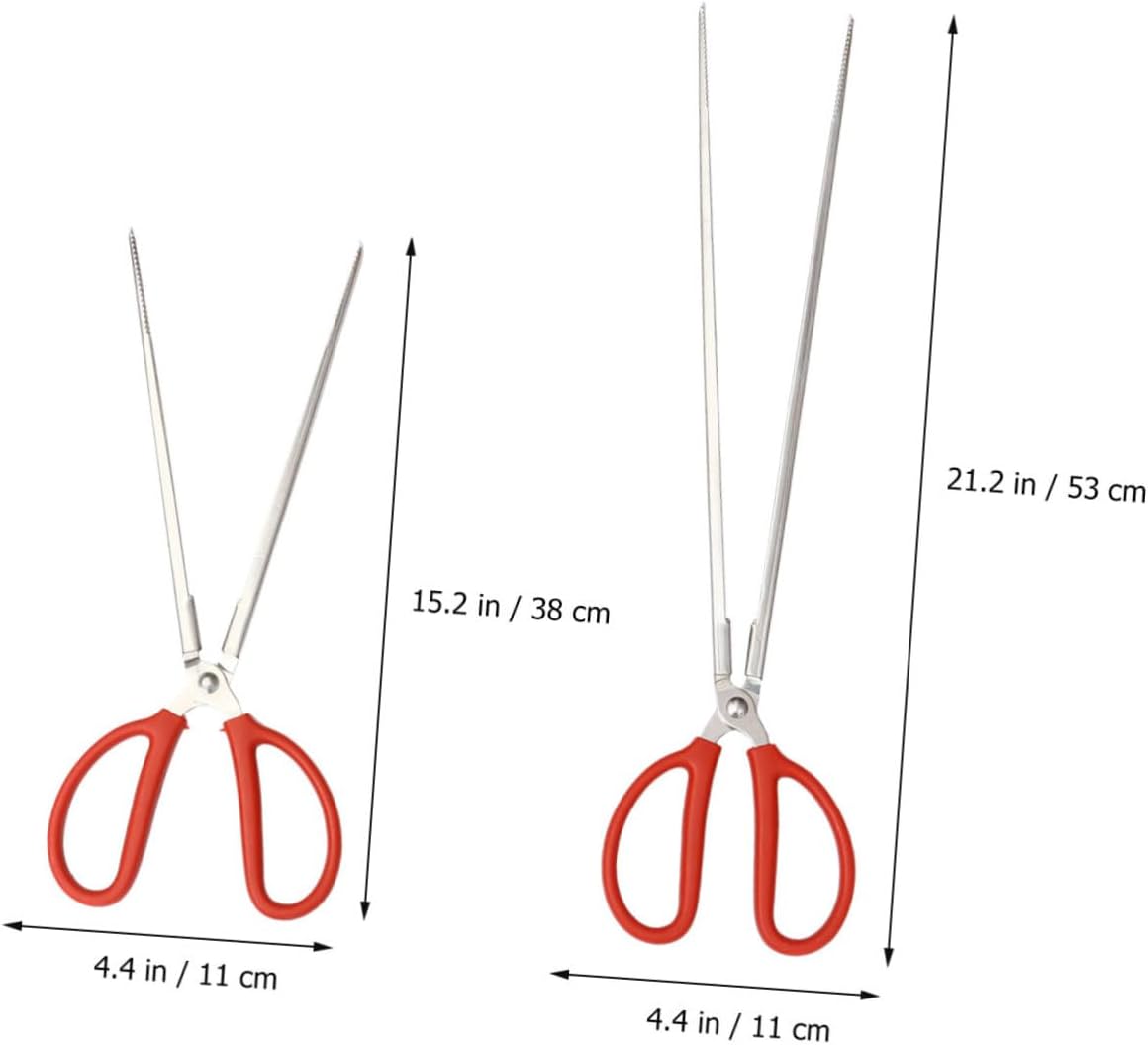 2pcs EEL Crab Tongs Garbage Picker Tools Long Reach for Outdoor Cleanup and Fishing Red