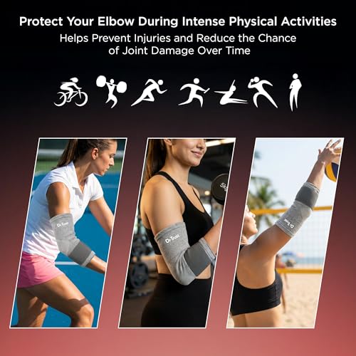 Image of Dr Trust USA 4606 Orthopedic Knitted Elbow Support Sleeve for Men & Women, Compression Elbow Brace for Pain & Stiffness Relief, Injury Prevention, Training, Fitness, Gym, & Weightlifting - Medium (Pack of 1)