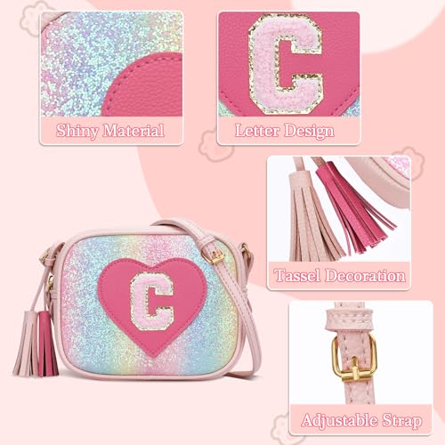 Image of KKXIU Birthday Gifts for Girls Initial Toddler Purse Cute Kids Crossbody Bag