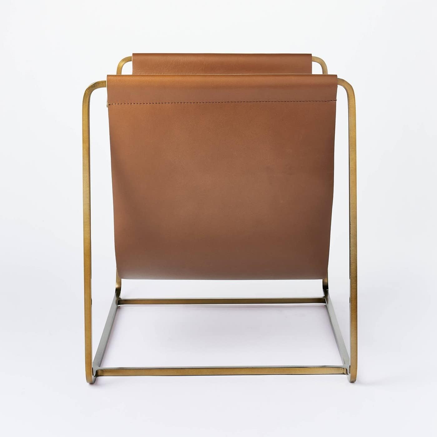 HUF 16.25" H x 14" W x 18" D Brown Metal Modern Indoor Firewood Rack with Bronze Finish and Leather Sling