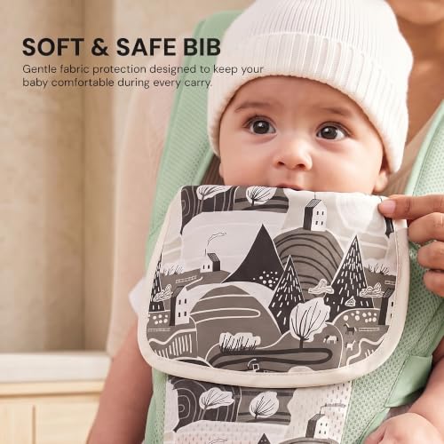 Image of Baybee 6-in-1 Baby Carrier for 0 to 3 Years with Hip Seat, Kangaroo Bag, Lumbar Waist Support, Breathable Mesh, Utility Pocket & Bottle Holder, Weight Up to 15 Kgs (Green)