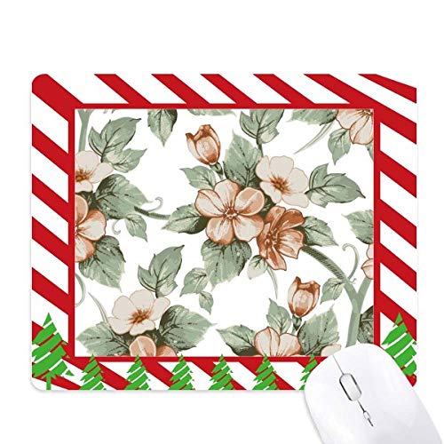 Tapis de souris canne de Noël fleurs décoratives rotin pour ordinateur