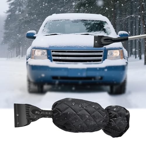 Grattoir à glace ultra rapide de voiture, raclette avec gant thermique pour l'hiver