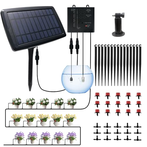 Solar Automatic Drip Irrigation Kit System, 12 Timer Settings Garden