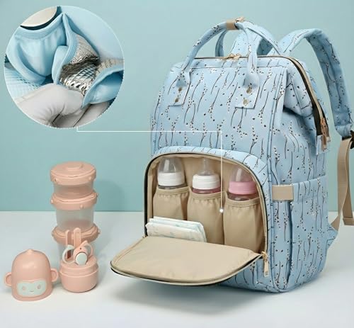 Image of ShopyVid Babies Diaper Bag for Mothers | Maternity Bag for Travel | New Born Baby Diaper Bag for Mother, Multi Compartments, Insulated Bottle Pockets (Waterproof, 17 litres)