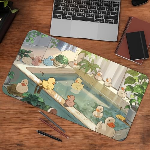Image of Duck Party Premium Desk Mat | Anti-Skid | Anti-Slip | 90 * 42 cm | Laptop Mat for Work from Home /Office /Gaming- Extended Mouse pad and Keyboard Desk mat