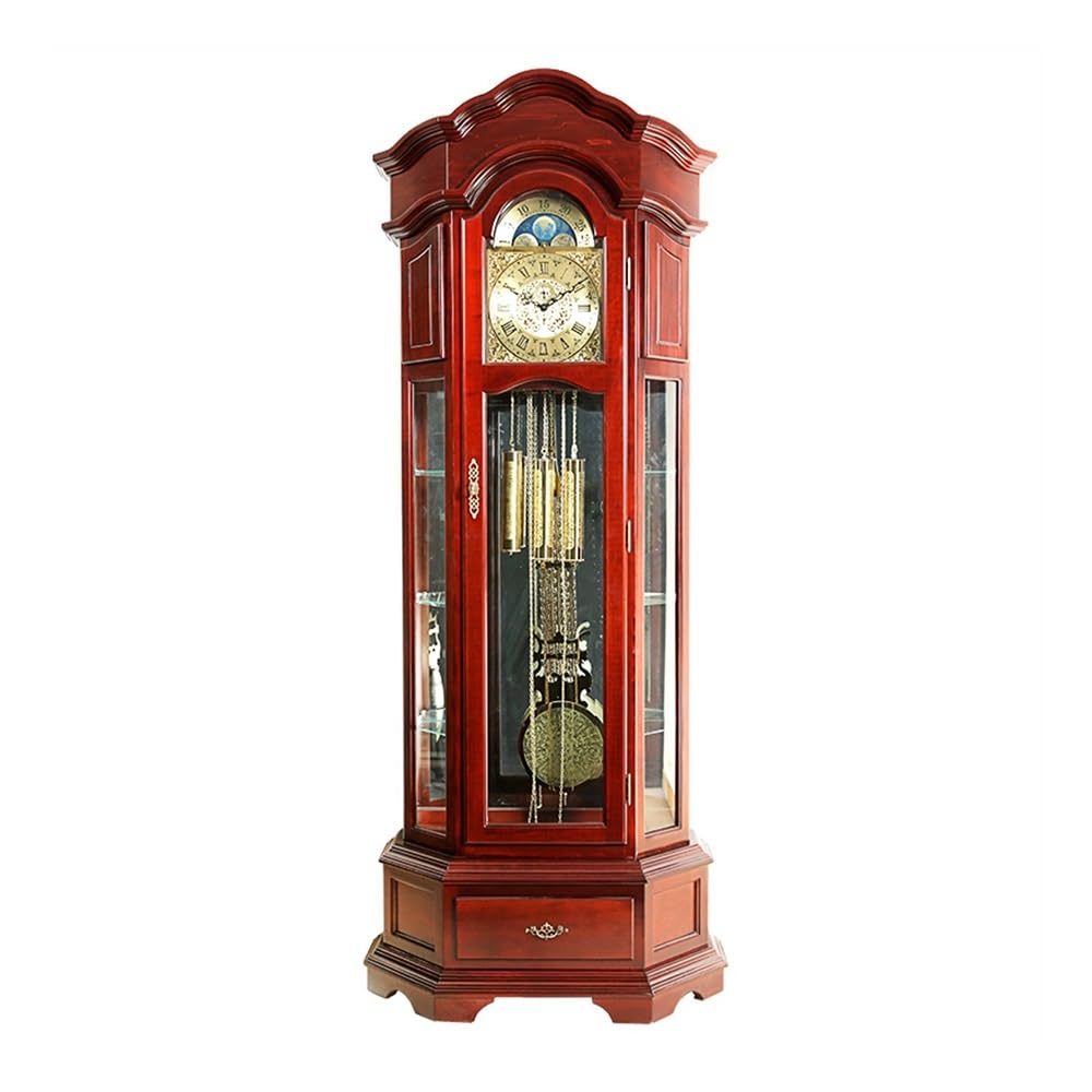 WANGHAI-666 Grandfather Clocks Wooden Mantel Clock, Vintage Unique Silent Imitation Mechanical Gear Home Decor Bedroom Ornaments with Pure Copper Inner Frame