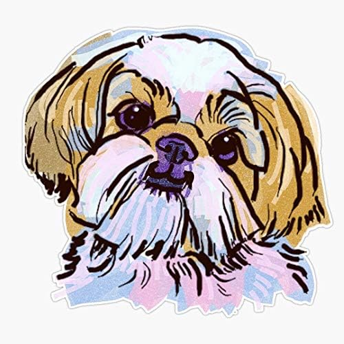 The Shih Tzu Love Of My Life! Sticker Vinyl Waterproof Sticker Decal Car Laptop Wall Window Bumper Sticker 5"